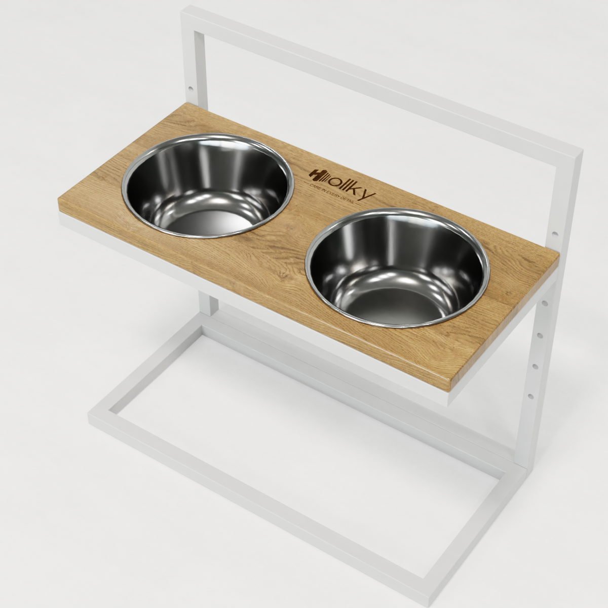 Миски на регулируемой подставке для больших собак Hollky Flex L 2х1,8 л (FL-502850-WHNT) - фото 9 Миски на регулируемой подставке для больших собак Hollky Flex L 2х1,8 л (FL-502850-WHNT) - фото 9