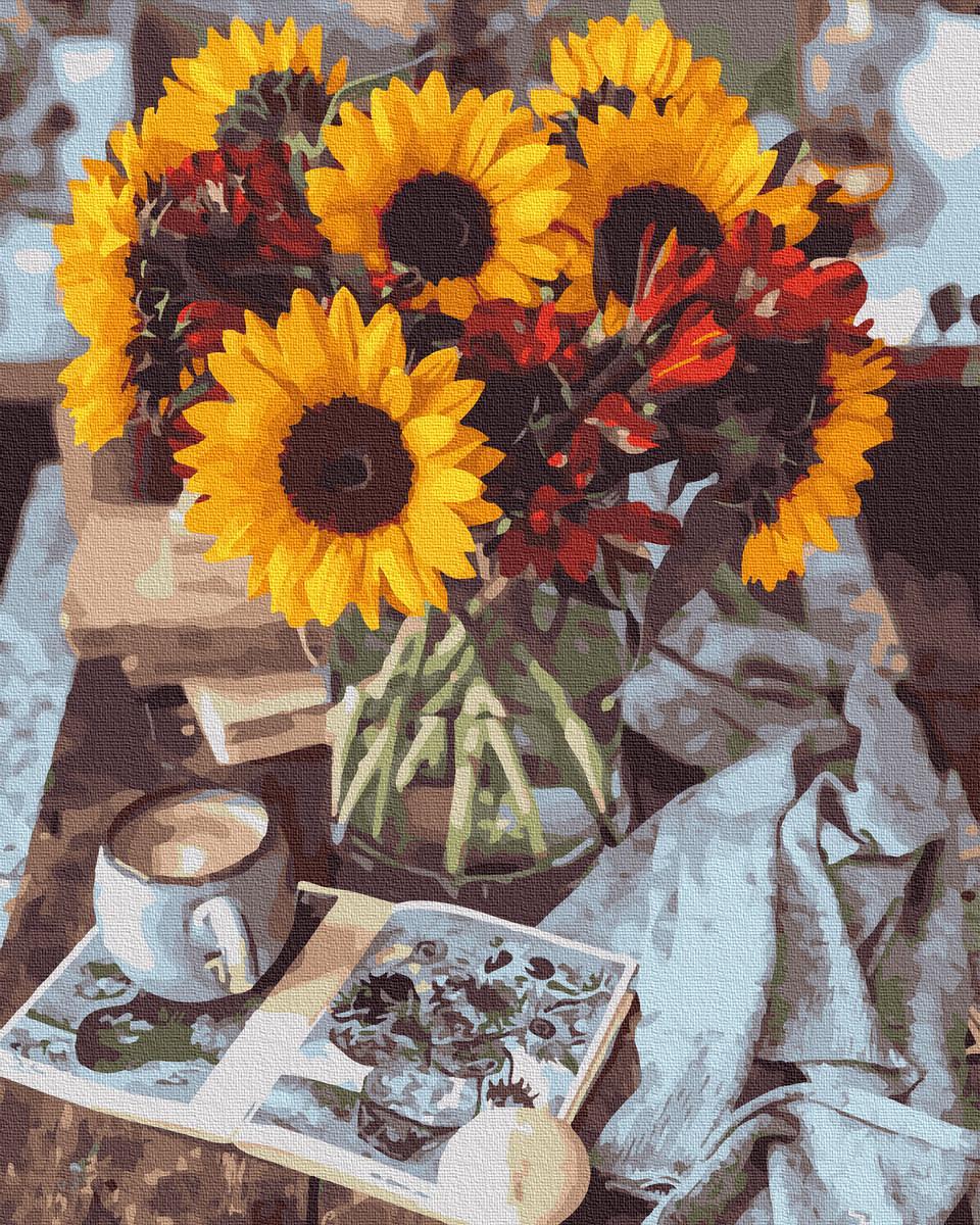 Картина по номерам Подсолнухи на столе (GX40230)