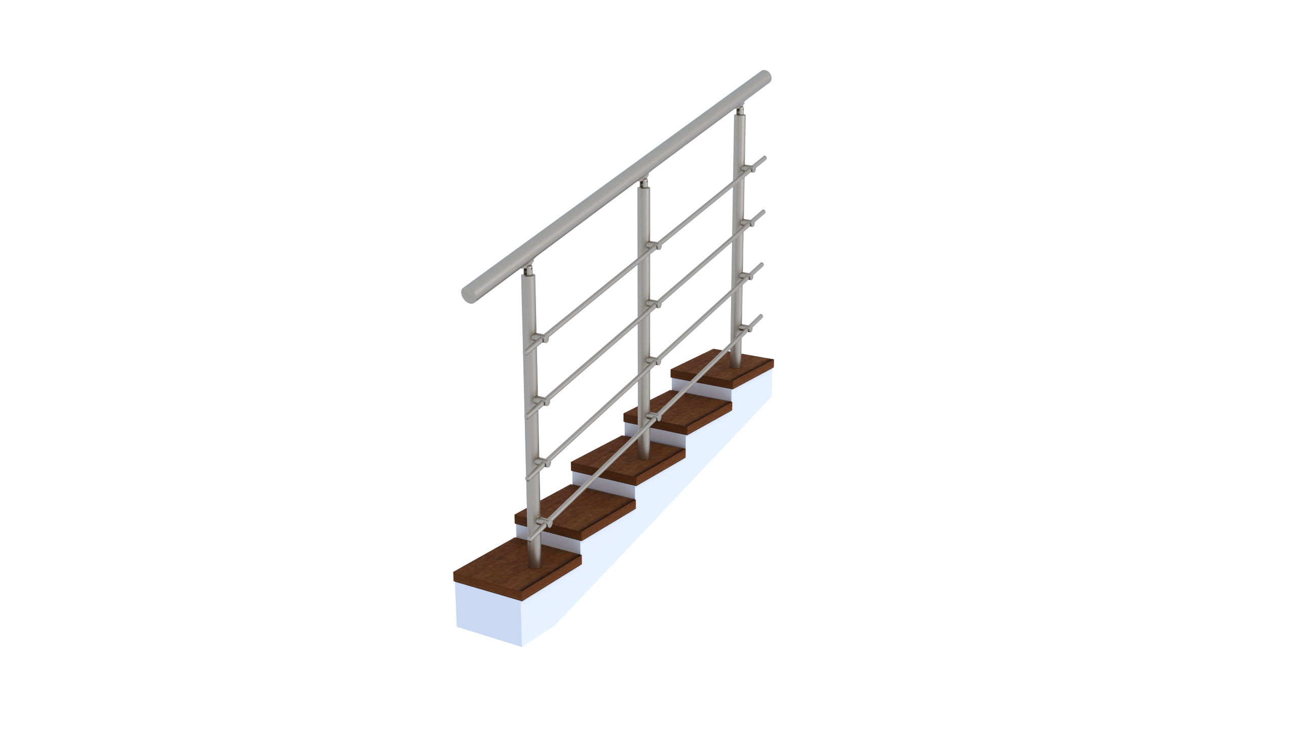 Комплект поручнів з леєротримачами алюмінієвих L 2 м на 4 леєра (27728940)