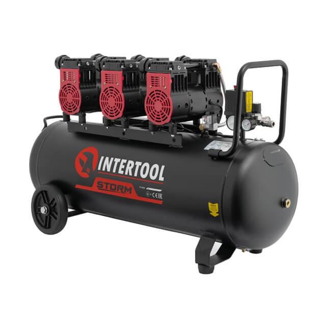 Компресор Intertool PT-0028 малошумний безмасляний 100 л 3х1,1 кВт 220 В 8 aтм 480 л/хв. 1400 об/хв. 6 циліндрів - фото 2