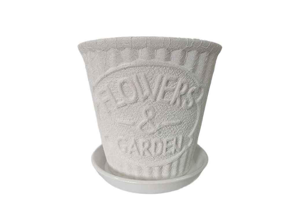 Горщик для квітів керамічний Авангард 5 л Білий (913547)