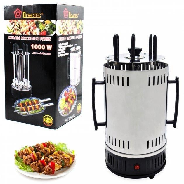 Електрошашличниця вертикальна Domotec MS-7781 Kebabs machine 6 forks 1000 W (12754156) - фото 5