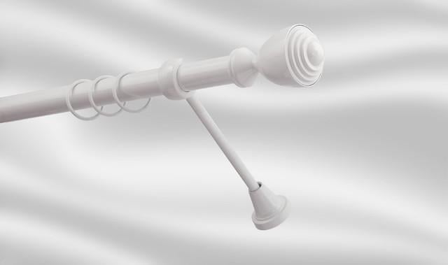 Карниз для шторы Plastidea Палацио металлический одинарный с прищепками D 25 мм 240 см Белый