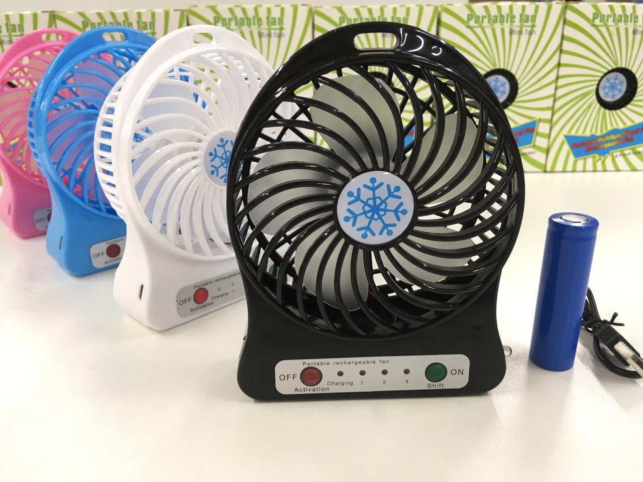 Вентилятор портативный Handy Mini Fan аккумуляторный 18650 мини с ручкой USB 10 см Черный (11203510) - фото 2