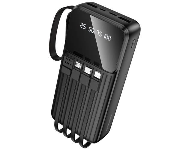 Аккумулятор внешний Borofone BJ76A 22,5W with cable Lightning/Type-C/microUSB/USB 20000mAh Black