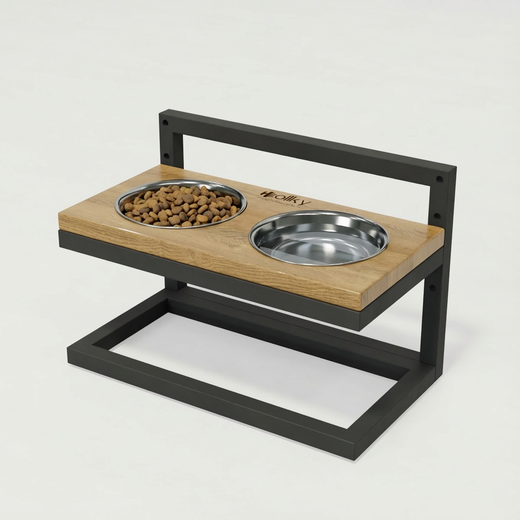 Миски на регулируемой подставке для маленьких собак Hollky Flex S 2х0,45 л (FS-422523-GRNT) - фото 2