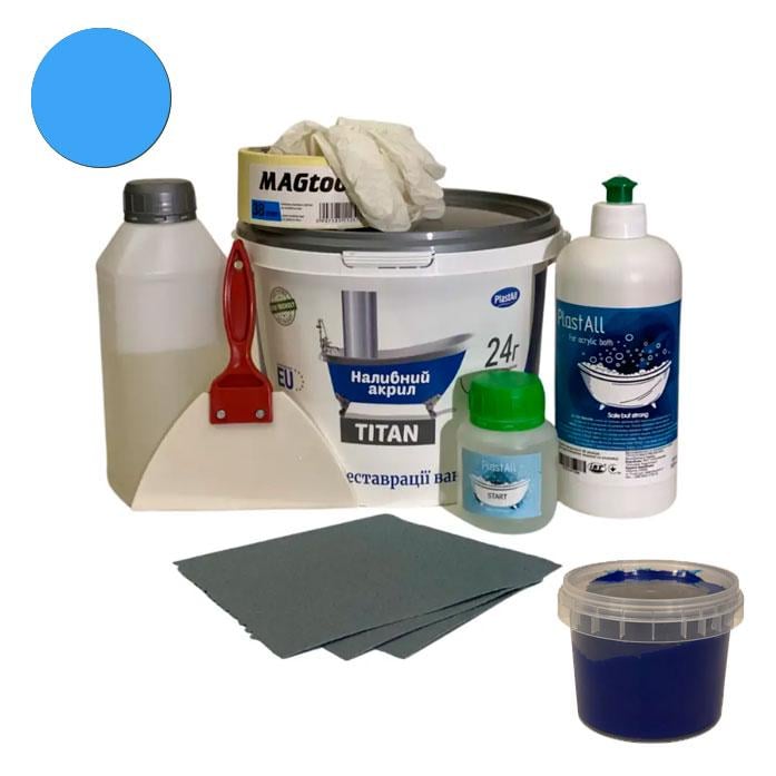 Акрил для ванн реставрації Plastall Titan 1,5 м Синій (15175682)