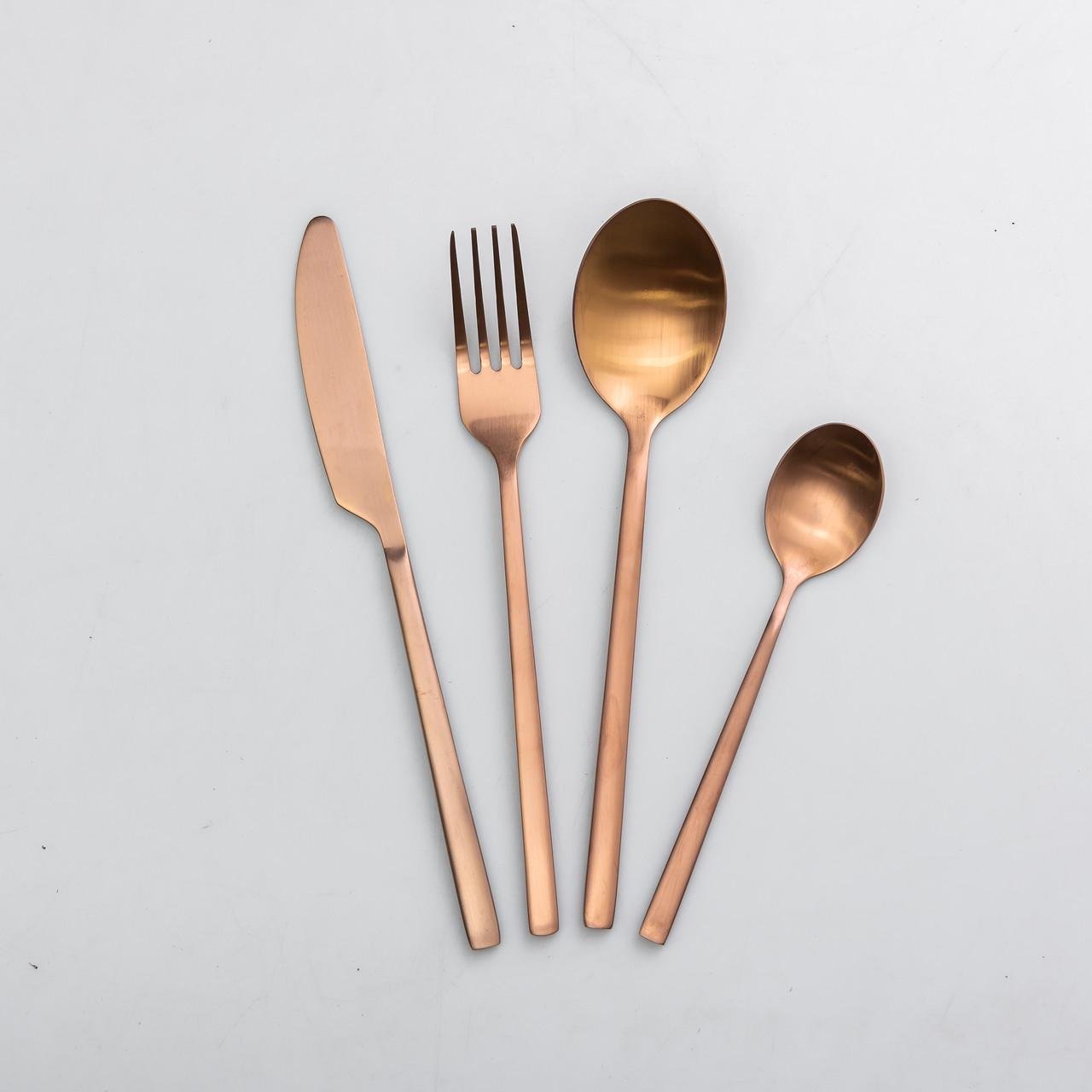 Набор столовых приборов на 6 персон 24 предмета столовый набор приборов Матовая бронза