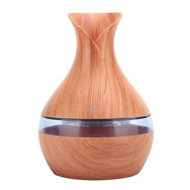 Зволожувач повітря Xo EL-067 аромадифузор з LED підсвічуванням 300 мл світле дерево Коричневий (62595232)