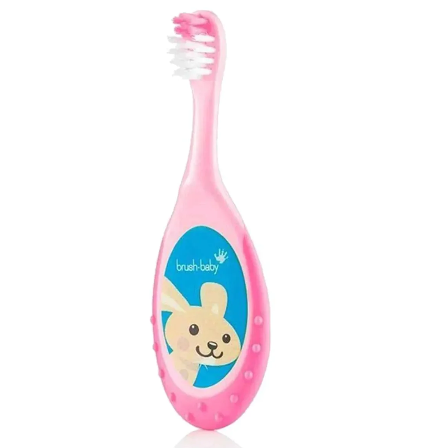 Зубна щітка дитяча Brush-Baby Floss Brush від 0 до 3 років Рожевий (12285550)