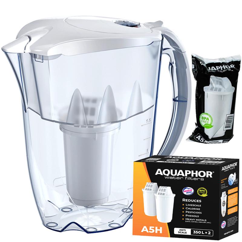 Фильтр-кувшин Аквафор Арктик А5 с двумя модулями А5H жесткость Белый (1881395860)