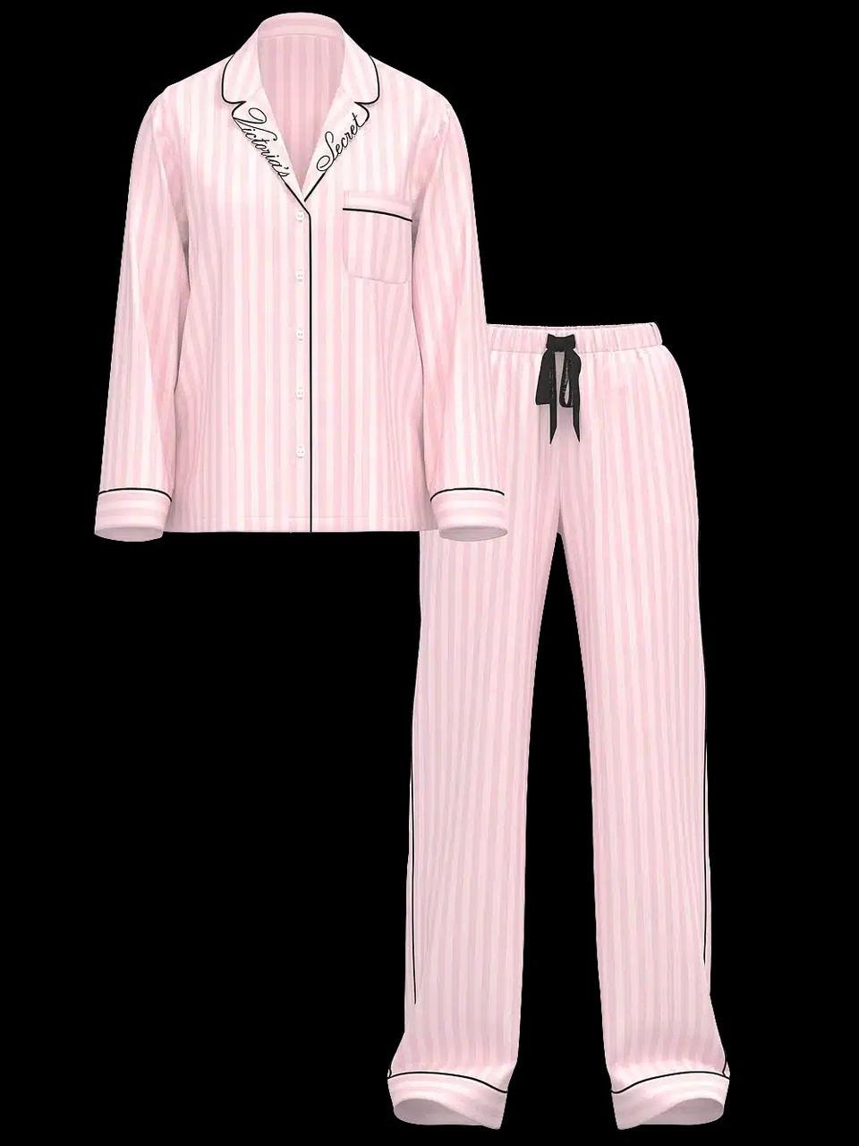 Пижама фланелевая Victoria's Secret рубашка/брюки в полоску L Розовый (2838723211) - фото 4 Пижама фланелевая Victoria's Secret рубашка/брюки в полоску L Розовый (2838723211) - фото 4