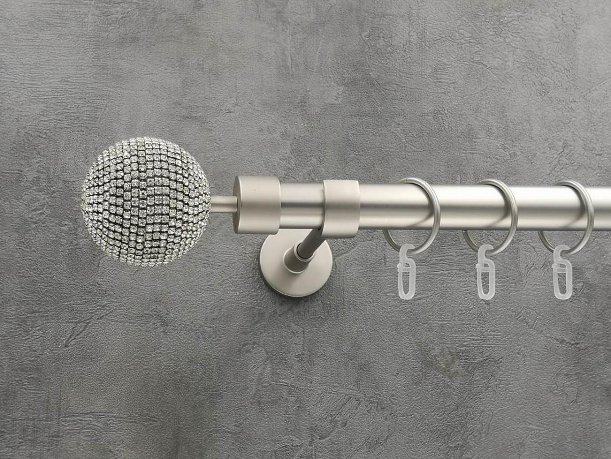 Карниз Quadrum Емпреса гладка штанга одинарний модерн 25 мм 400 см Сатин (272281271)