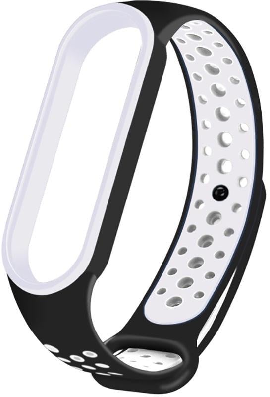 Ремінець UWatch Replacement Sports Strap for Mi Band 5/6/7 Black/White