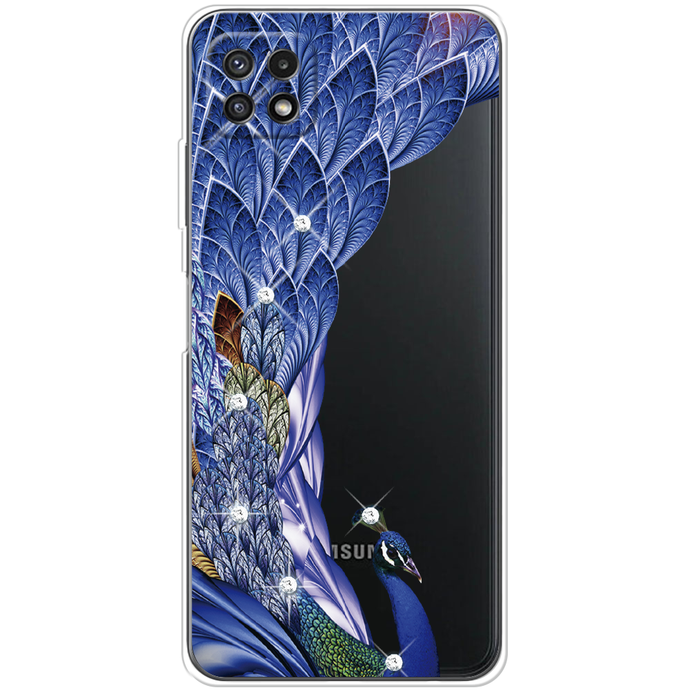 Чохол BoxFace Samsung Galaxy A22 5G (A226) Павич зі стразами Прозорий силікон (44332-rs7-44332)
