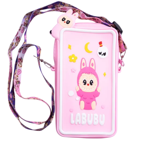Сумочка-футляр для телефона Лабубу силиконовая на молнии 17х10х3 см Розовый (HP-55-18P) Сумочка-футляр для телефона Лабубу силиконовая на молнии 17х10х3 см Розовый (HP-55-18P)