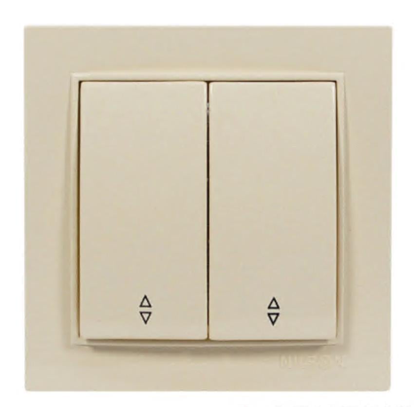 Выключатель проходной двухклавишный Nilson Thor Кремовый (00000006026) - фото 1