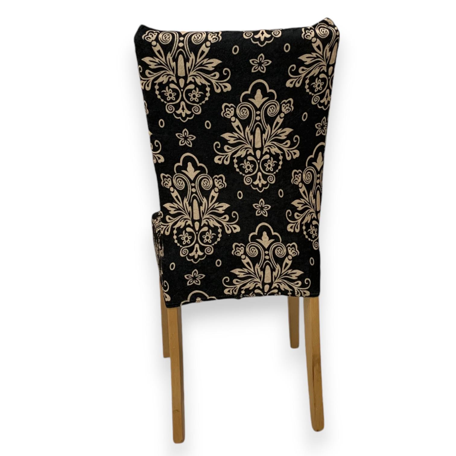 Чехол для стула Вензель со спинкой натяжной 60 см Черный (2149550632) - фото 7 Чехол для стула Вензель со спинкой натяжной 60 см Черный (2149550632) - фото 7