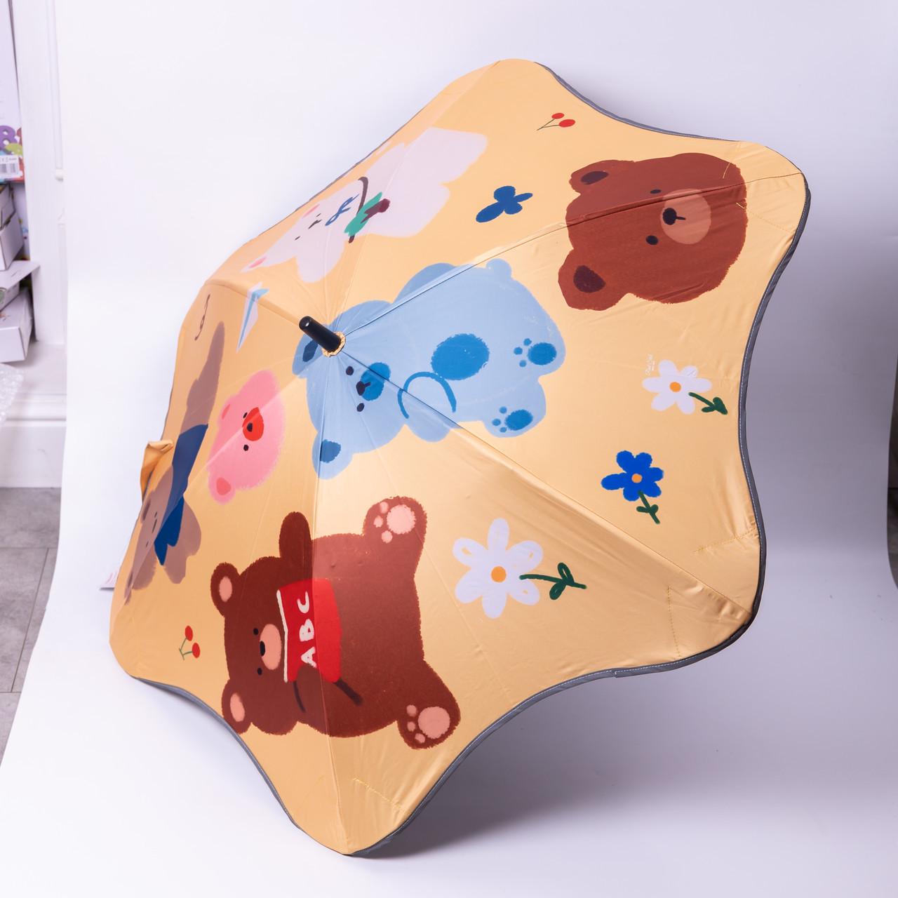 Зонтик детский механический с принтом из полиэстера d 90 см Желтый (HP-23-13Y)