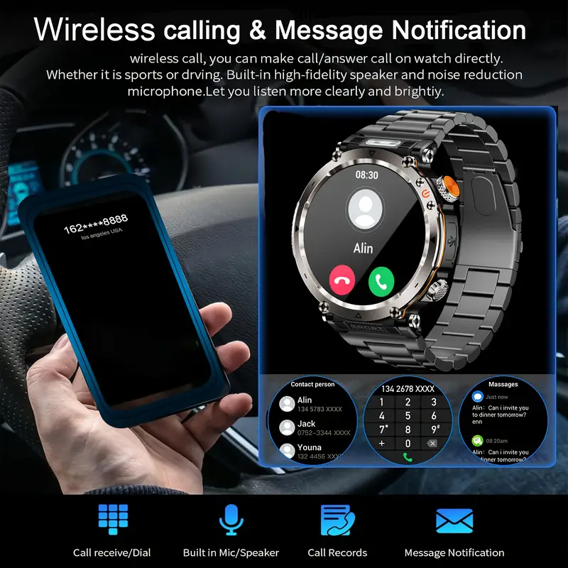 Смарт-часы 1,7'' HD IP68 с компасом/фонариком 600 мАч Метал - фото 4 Смарт-часы 1,7'' HD IP68 с компасом/фонариком 600 мАч Метал - фото 4