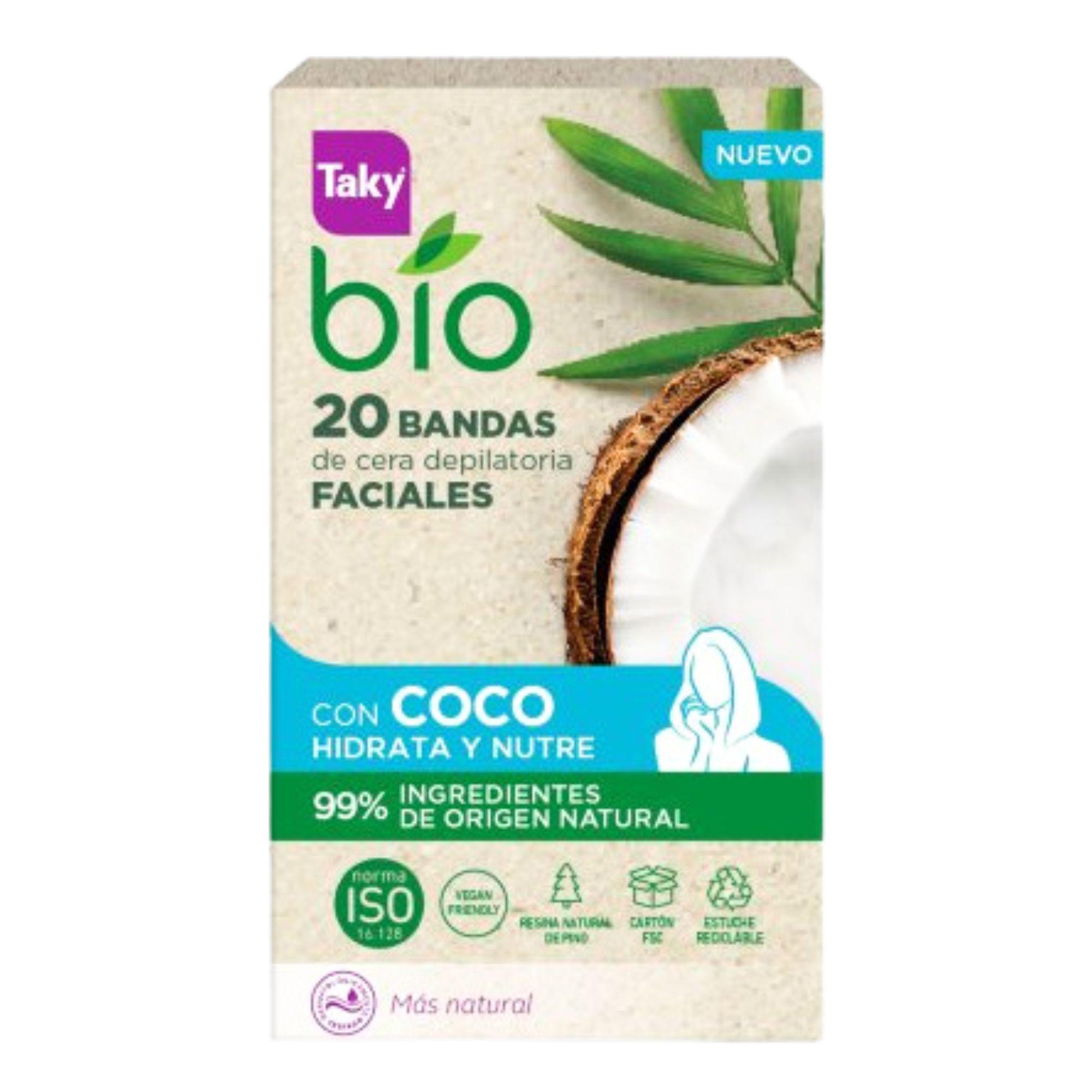 Смужки для видалення волосся на обличчі Taky Bio Coconut 20 шт.