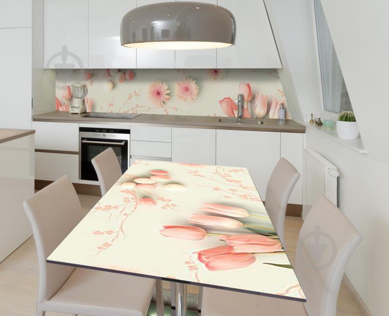 Наклейка 3Д виниловая на стол Zatarga «Сочетания нежностей» 650х1200 мм для домов, квартир, столов, кофейн,