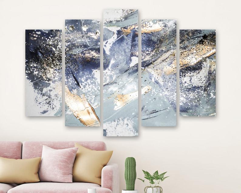 Модульная картина KIL Art Блеск мрамора на холсте из пяти частей 187x119 см (M51_XL_187)