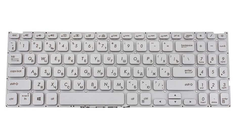 Клавиатура для ноутбука Asus X512 series rus/без фрейма/подсветки клавиш Серый (170080)
