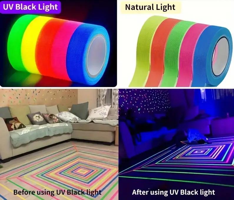 Лента клейкая флуоресцентная 1,5 см x 5 м Голубой (2498596027) - фото 9