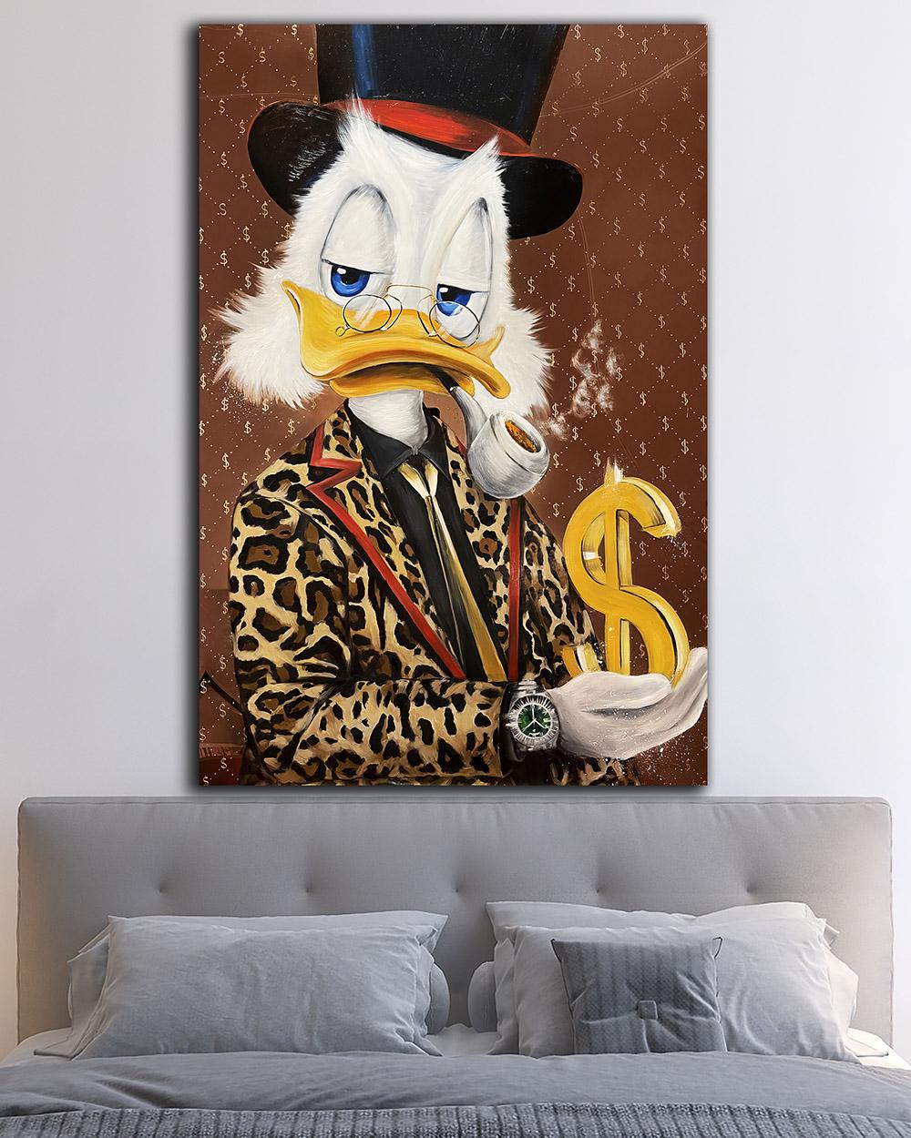 Картина в офис Scrooge Golden Dollar 100х150 см (MIX-236-3)