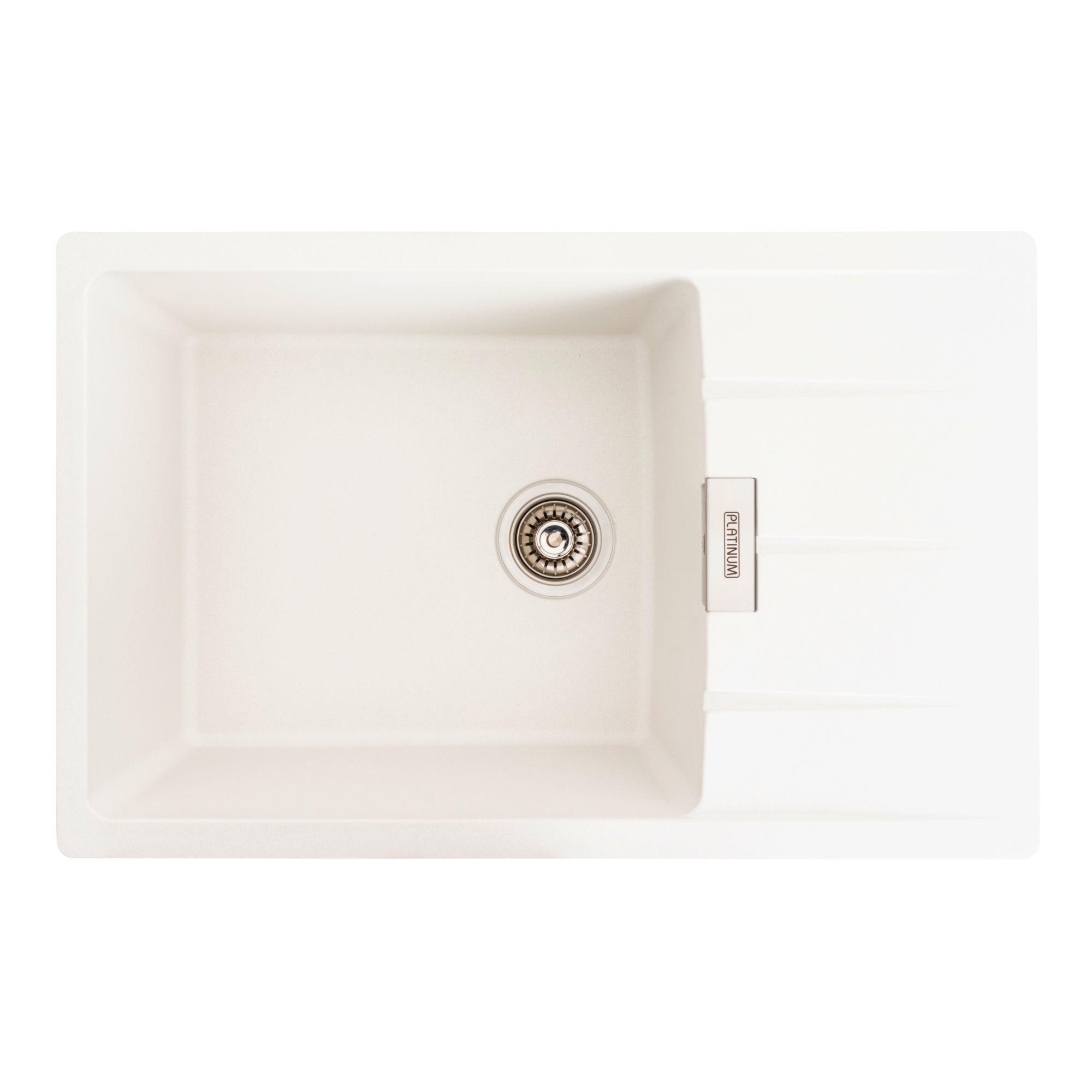 Мойка для кухни гранитная Platinum 7850 ROMA матовая Белоснежный - фото 1 Мойка для кухни гранитная Platinum 7850 ROMA матовая Белоснежный - фото 1