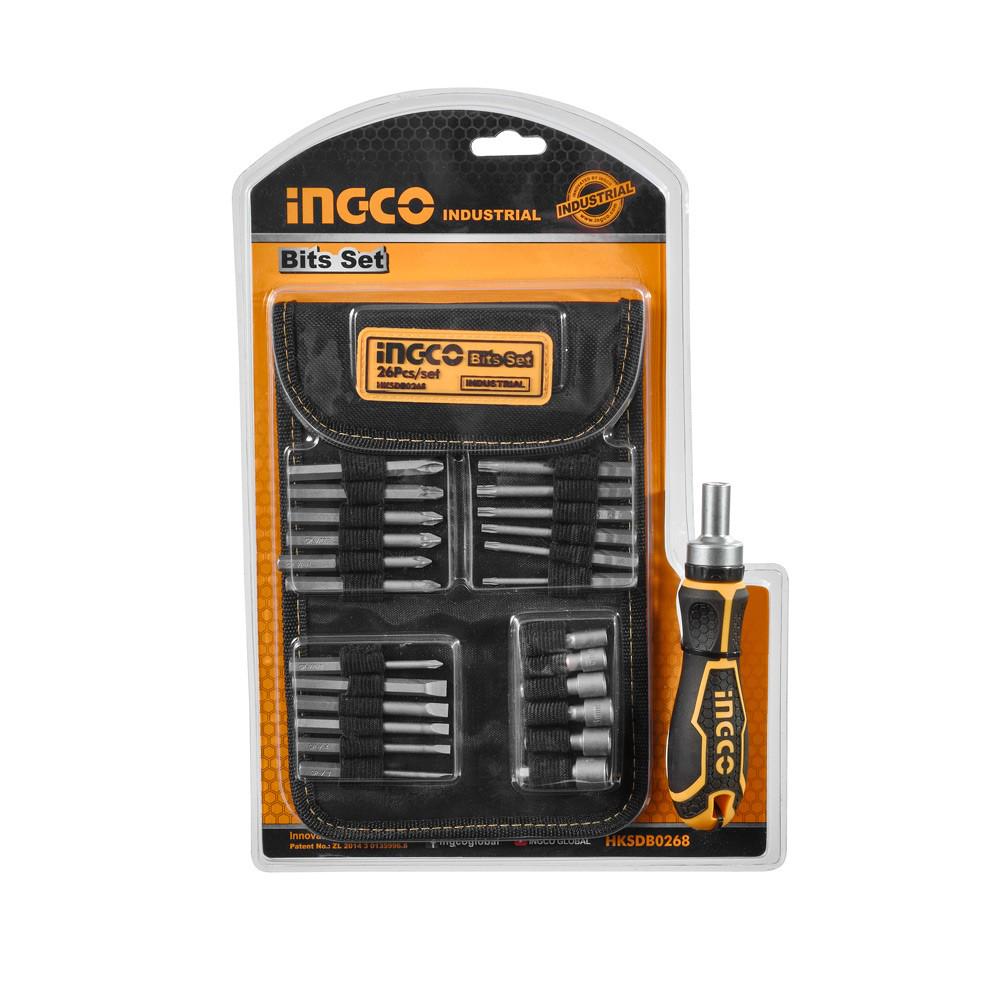 Отвертка INGCO с набором бит и головок 26 шт. (HKSDB0268)