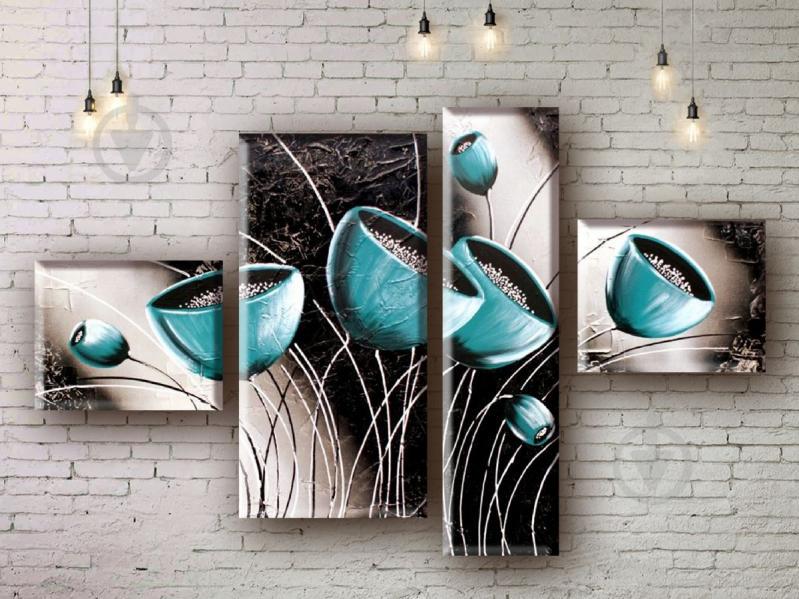 Модульная картина акрилом цветы ArtStar MHM17_4_047 размер 90 х 140 см