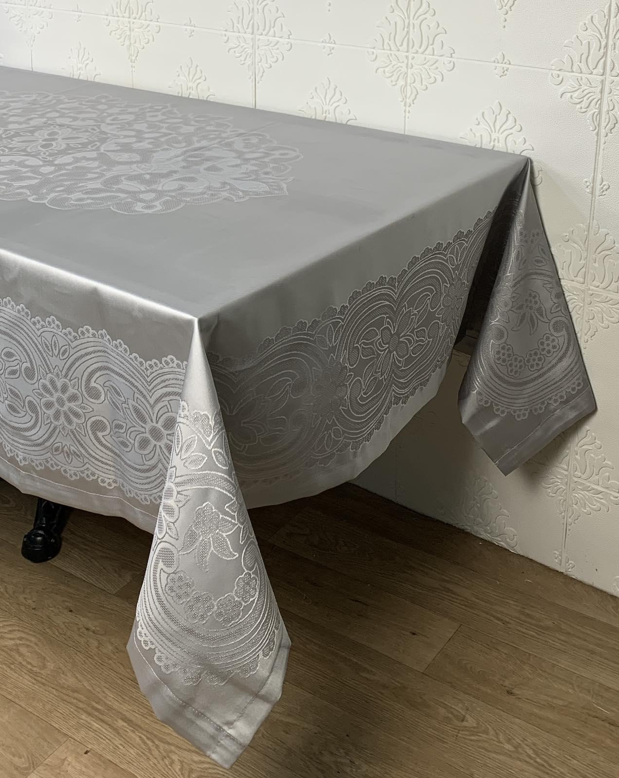Скатертина тефлонова Masali Model 509 160x220 см Grey (CN30257)
