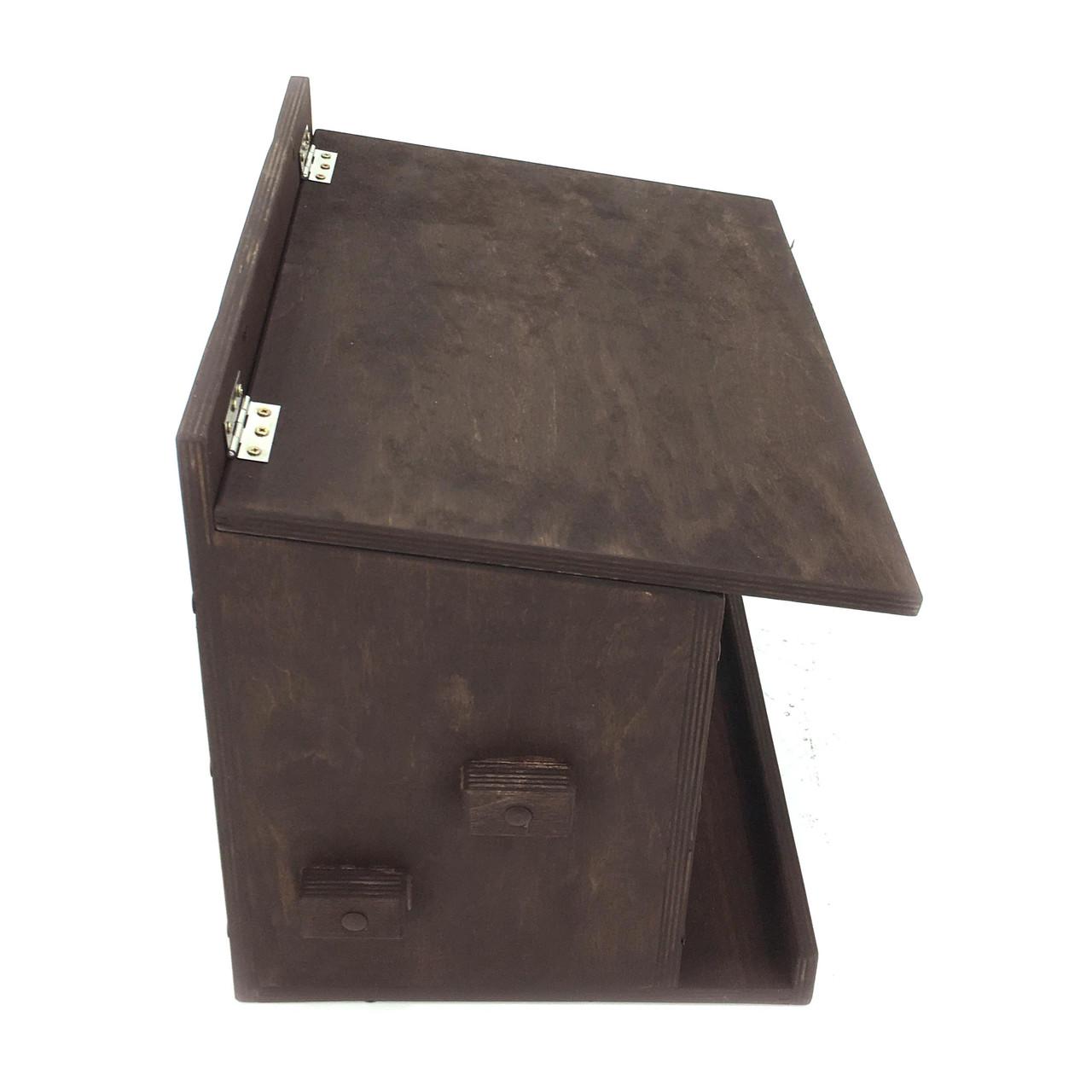 Домик для белок из дерева Кукуи Венге (ДДБ-001612) - фото 3 Домик для белок из дерева Кукуи Венге (ДДБ-001612) - фото 3