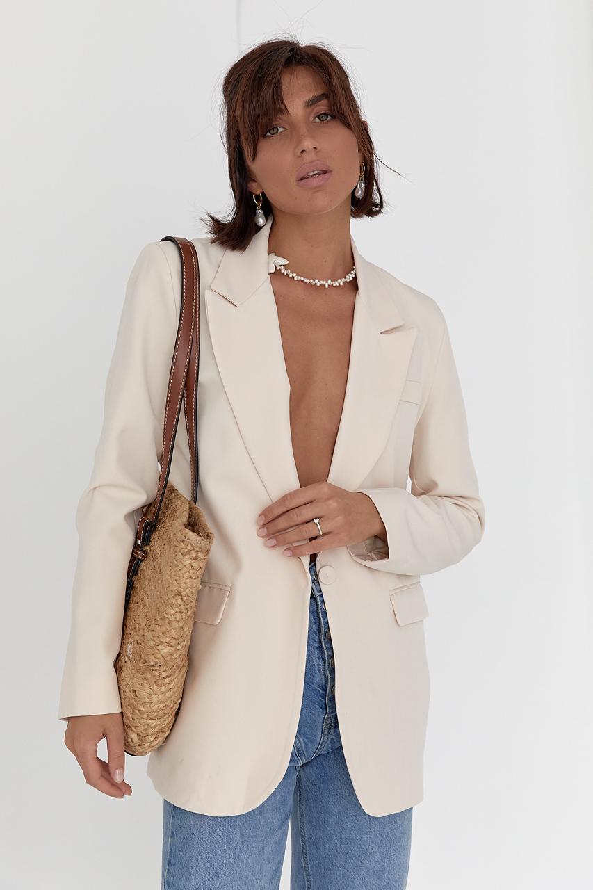 Пиджак однобортный классический M Кремовый (11718756)