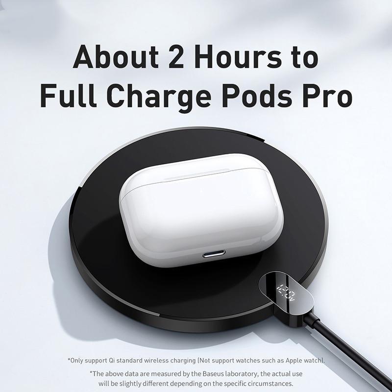 Зарядное устройство для телефона беспроводное BASEUS 15W Digital LED Display Gen 2 Wireless Charger Black (CCED000001) - фото 3