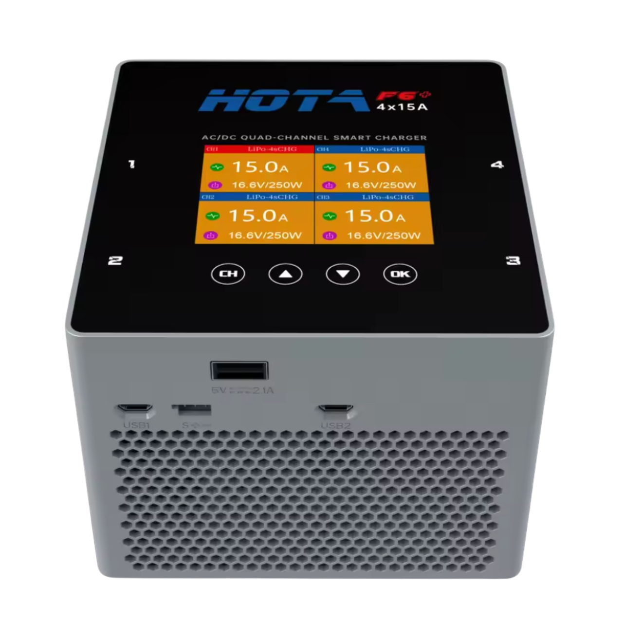 Зарядное устройство HOTA F6+ Ultra 4x250W зарядное для FPV и аккумуляторов Lipo LiIon NiMH Зарядное устройство HOTA F6+ Ultra 4x250W зарядное для FPV и аккумуляторов Lipo LiIon NiMH