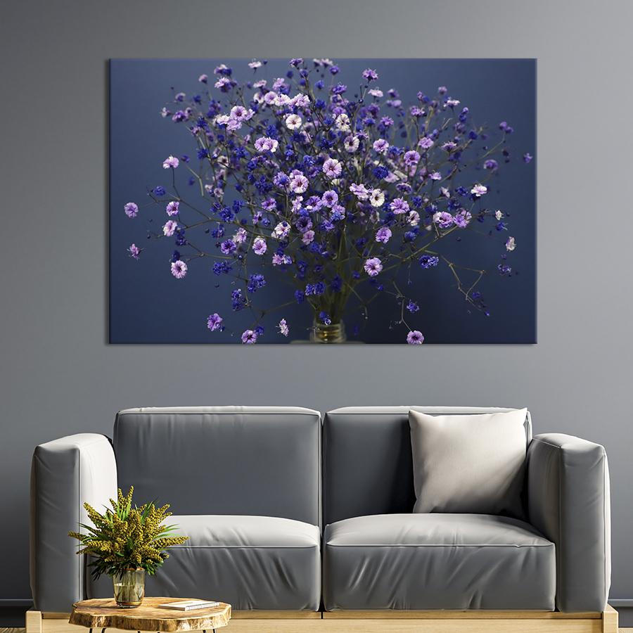 Картина на холсте Букет синих полевых цветов 75x50 см (869-1)