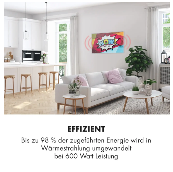 Инфракрасный обогреватель-картина настенный KLARSTEIN Wonderwall Air Pop Art 600 Вт (10034236) - фото 3