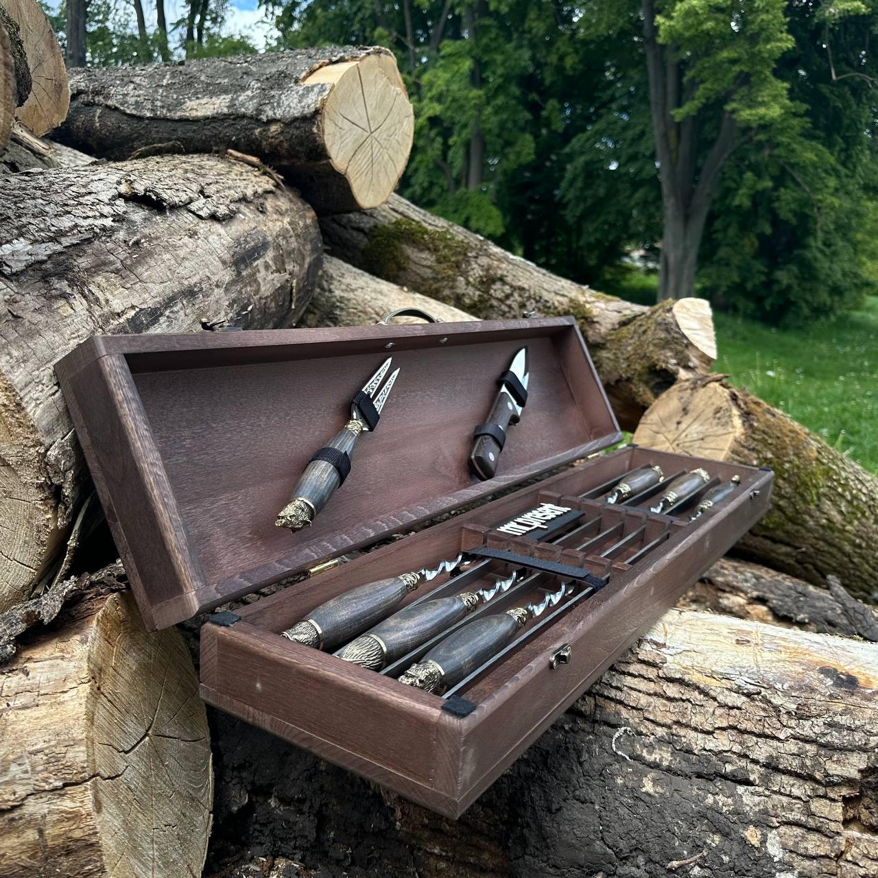 Набір шампурів Lux-Premium №9 ручної роботи (19223180) - фото 2 Набір шампурів Lux-Premium №9 ручної роботи (19223180) - фото 2