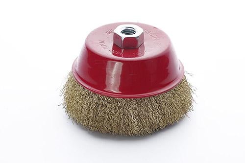 Щітка чашеподібна Apro латунний дріт під КШМ 125 мм