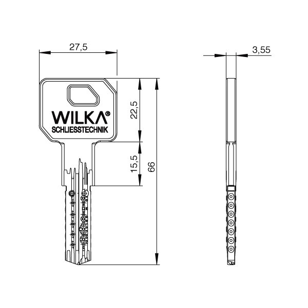 Цилиндр замка ключ/тумблер Wilka 3605 Carat S3 40/50g Nickel (3605.S3.40.50g.nk) - фото 5