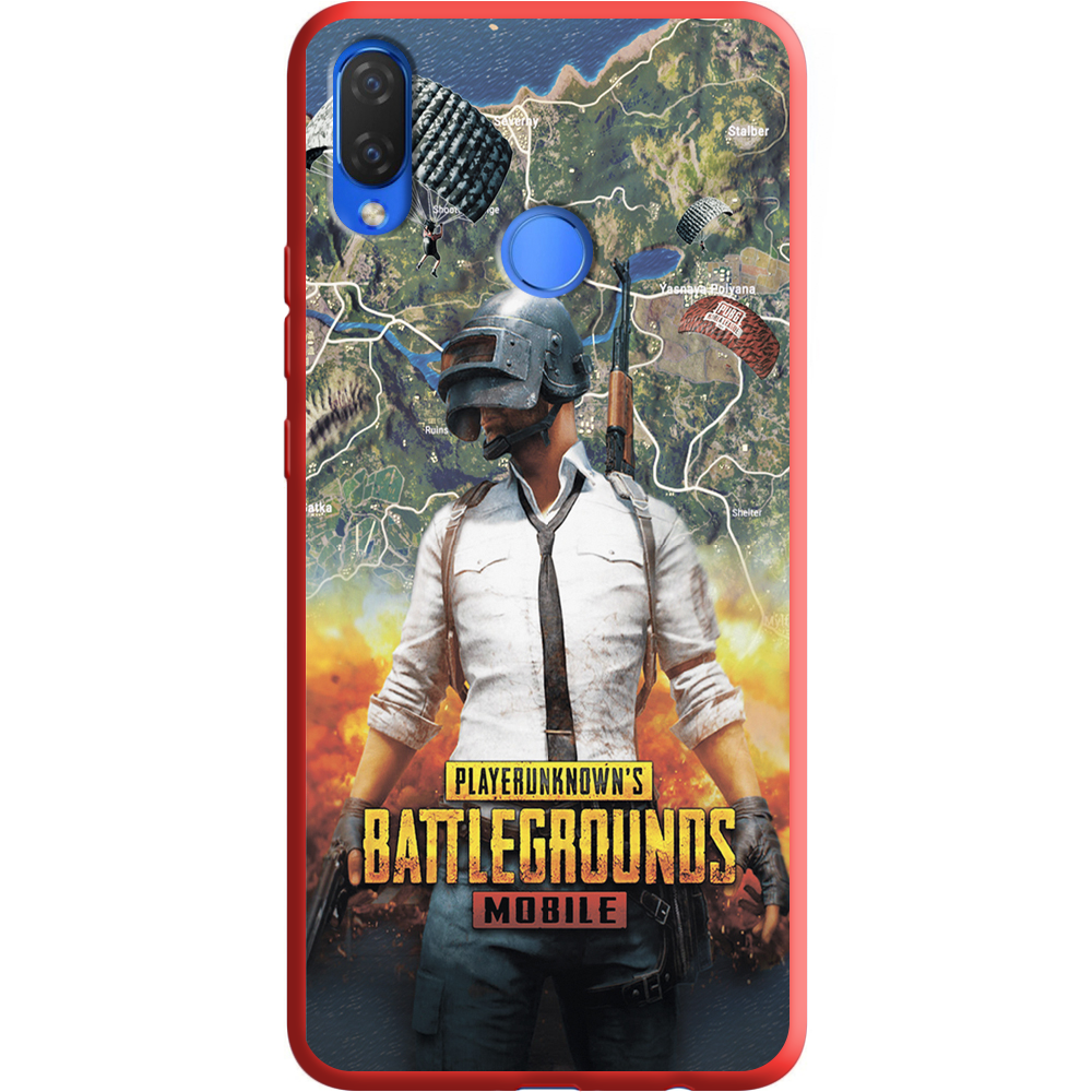 Чохол Boxface Huawei P Smart Plus PUBG Mobile Червоний силікон  (34912-up2309-36133)