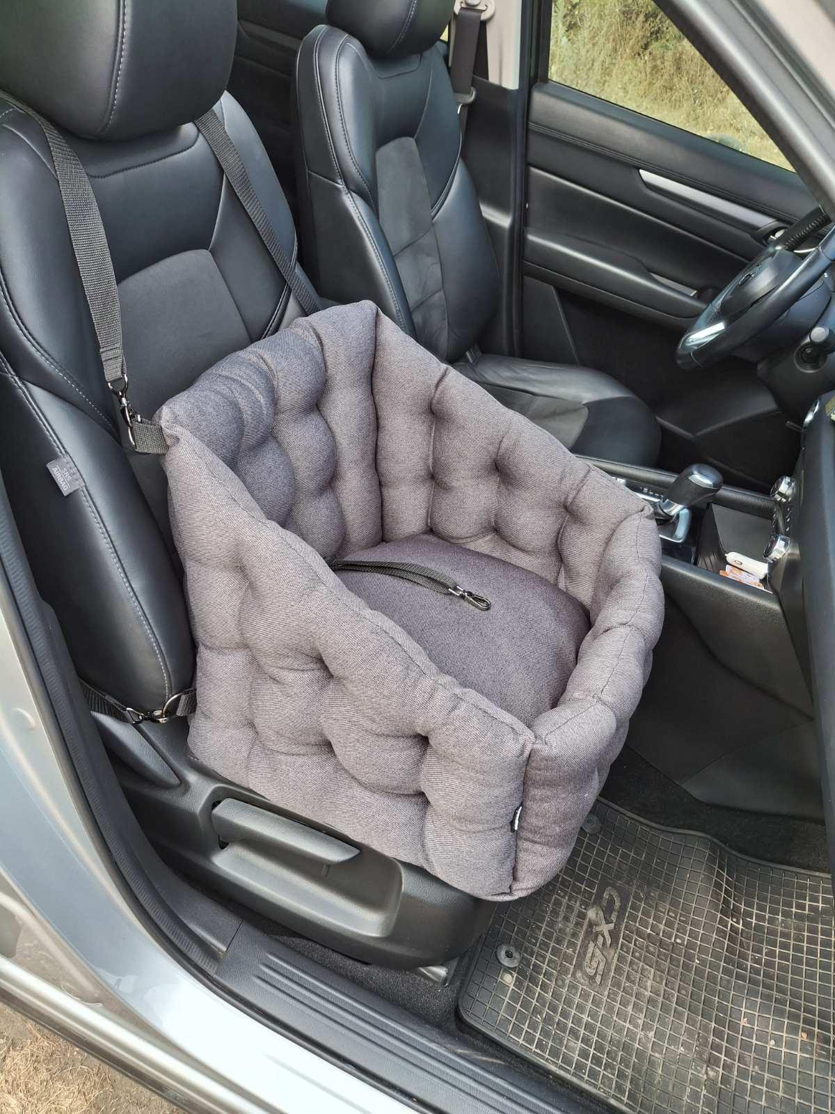Автомобільне крісло для собак Huge and Tiny зі знімними ременями 50x45 см Темно-сірий - фото 9 Автомобільне крісло для собак Huge and Tiny зі знімними ременями 50x45 см Темно-сірий - фото 9