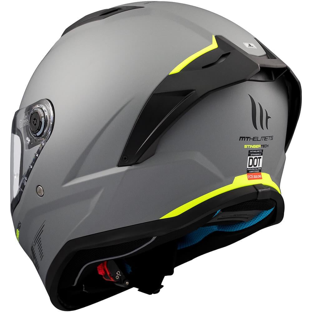 Мотошлем MT HELMETS STINGER 2 A12 Solid XS Matt Grey (29245) - фото 8