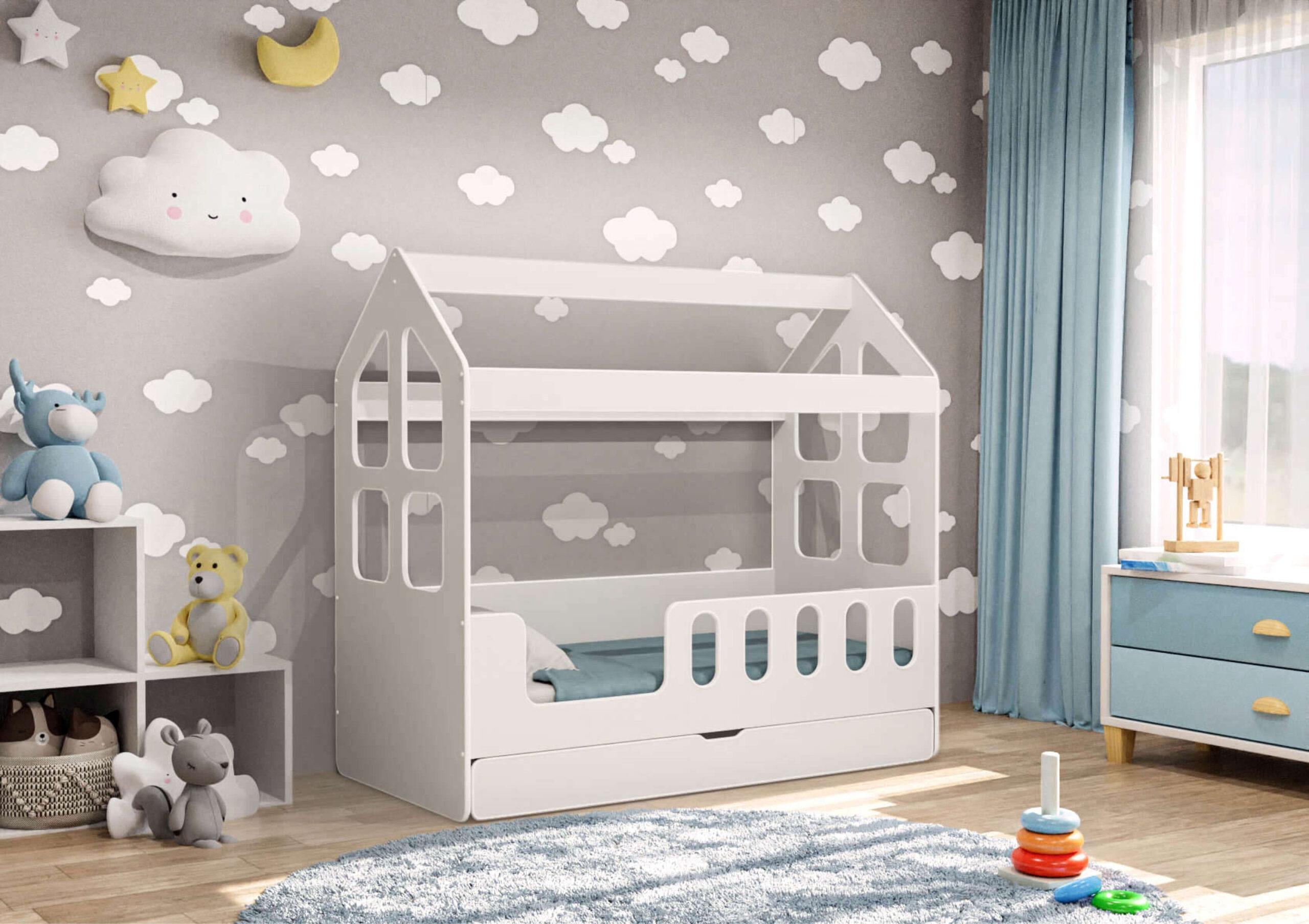 Детская кроватка одноярусная Домик-5 Белый