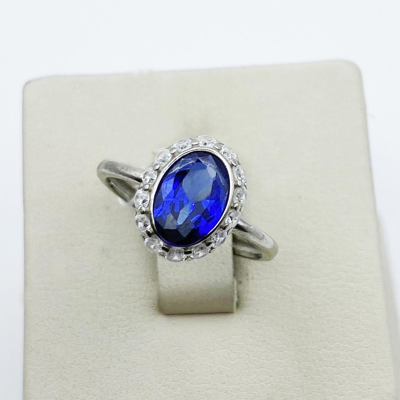 Кольцо серебряное с сапфиром альпинитом р. 17 2,48 г (1898219155)