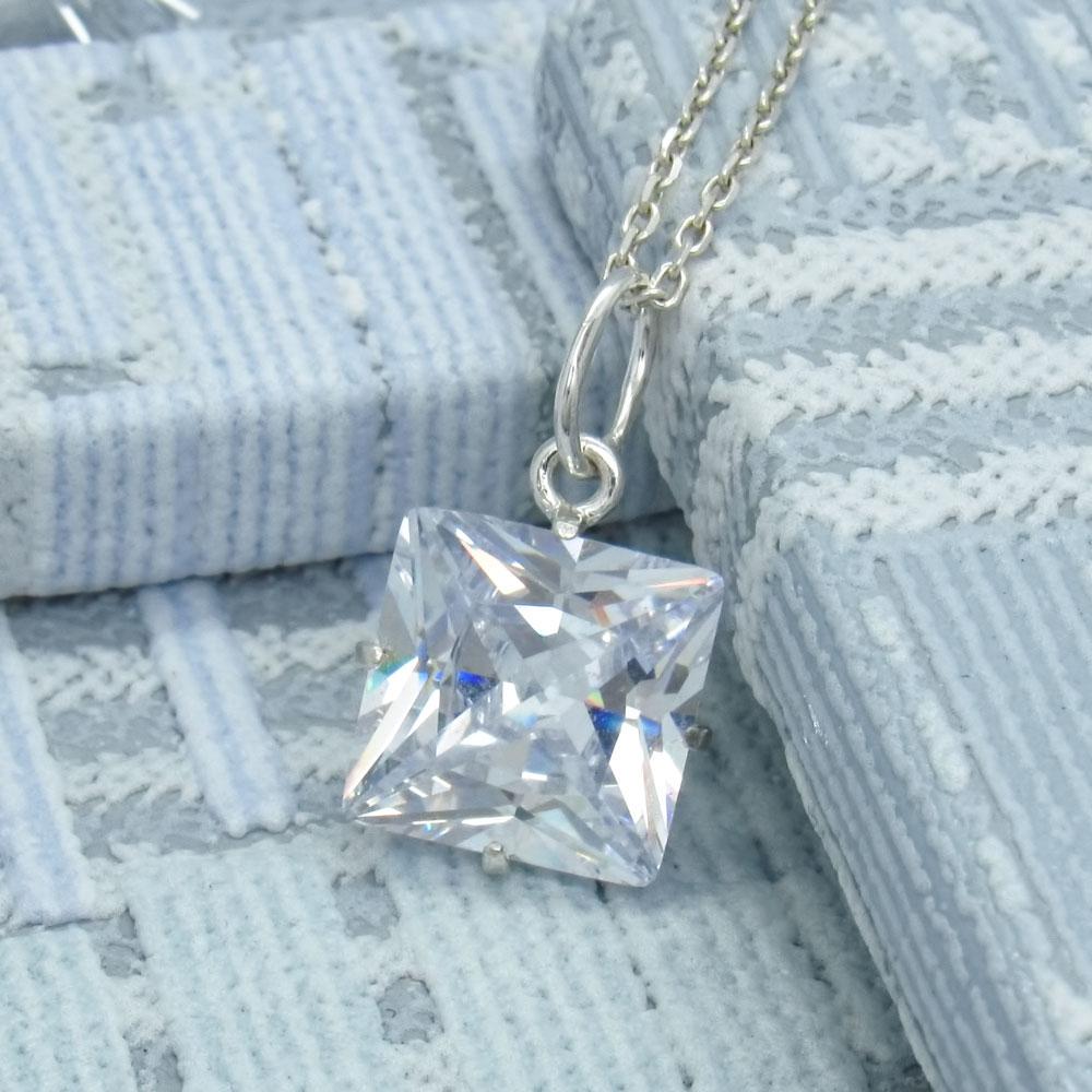 Срібний підвіс з фіанітом Квадрат (1129967504) - фото 3