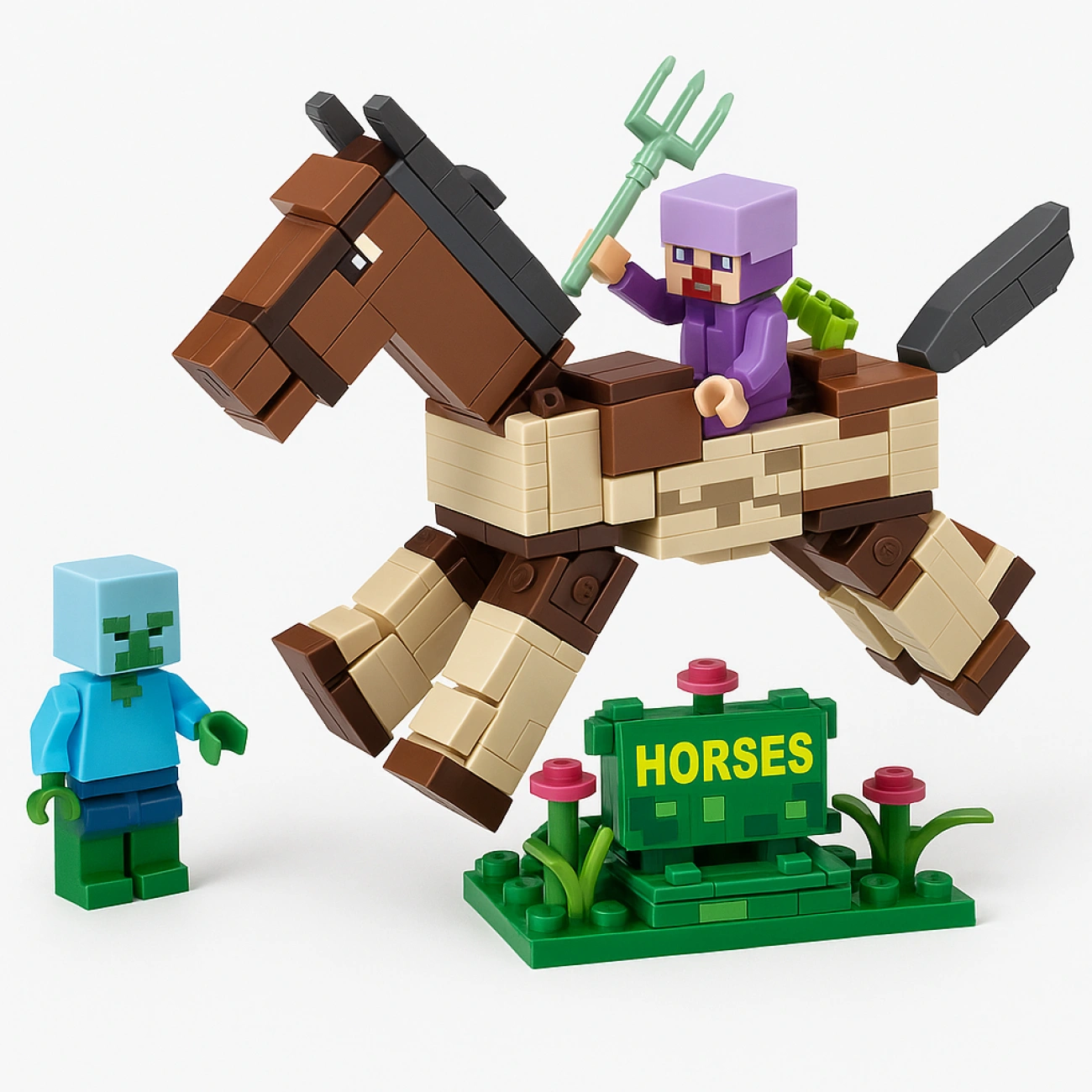Конструктор детский Minecraft Атака на лошадях 303 эл. (29220676)